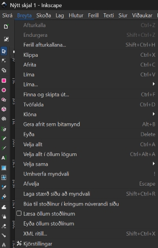 Breyta - Kjörstillingar