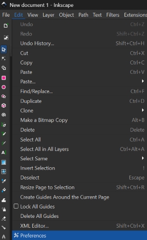 Edit - Preferences